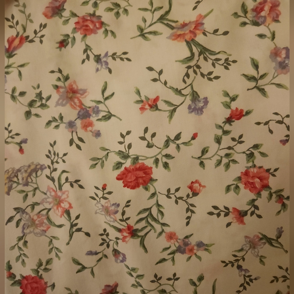 Vintage 1980s Floral Print Fitted Sheet by Wamsutta for Springs - Picture 6 of 7